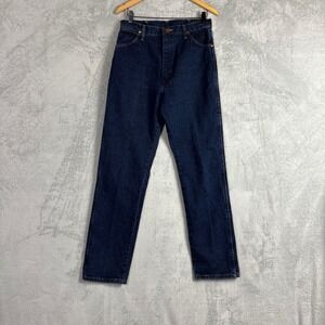 Wrangler Vintage Cowboy Cut‎ High Rise Straight Leg Jeans Dark Wash USA 14MWZDD